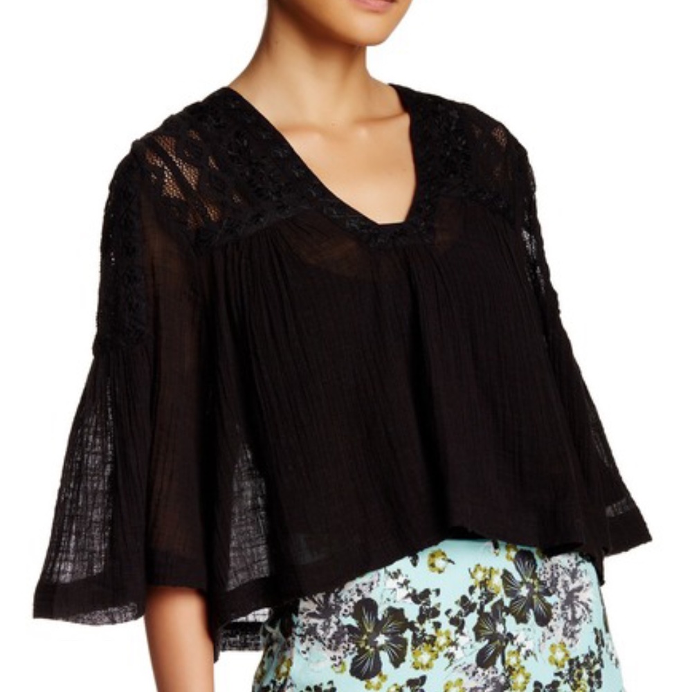 Free People Carry Me Away Gauze Blouse
